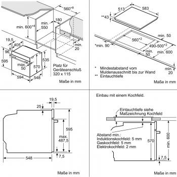 Neff XE1 EEK: A Einbauherd-Set mit Glaskeramikkochfeld (E1DCA0AN0 + M13R42N2), 60cm breit, 71L, CircoTherm, Edelstahl