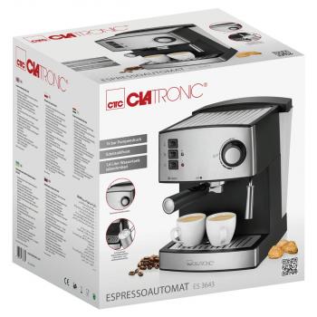 Clatronic ES 3643 Espressoautomat, stufenloser Dampf, schwarz-inox (263338)