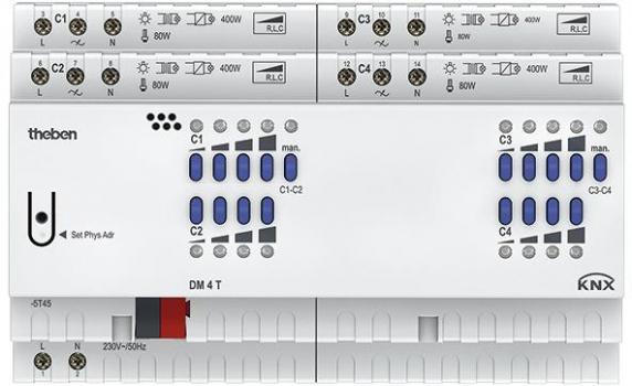 ARDEBO.de Theben DM 4 T KNX Dimmaktor 4-fach, Universal-Dimmaktor, 400 W, KNX TP 4940275