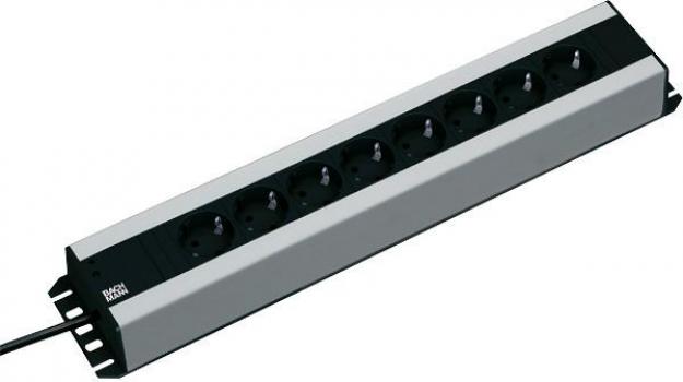ARDEBO.de Bachmann 300.000 Handwerkerleiste, ohne Schalter, 6-fach, grau