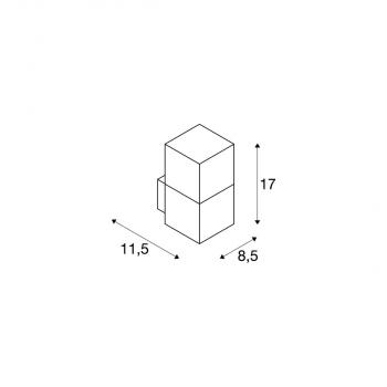 SLV GRAFIT Outdoor Wandleuchte, TC-DSE, IP44, anthrazit, max. 11W (231205)
