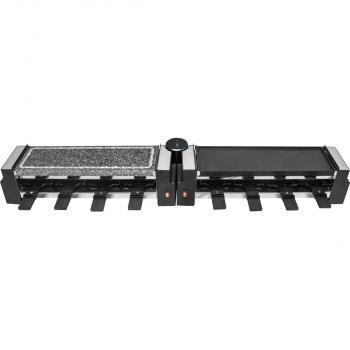 Clatronic RG 3678 Raclette Grill mit heißem Stein, 2x 600W, 8 Pfännchen, schwarz (263815)