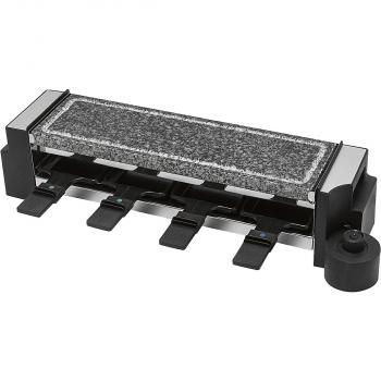 Clatronic RG 3678 Raclette Grill mit heißem Stein, 2x 600W, 8 Pfännchen, schwarz (263815)