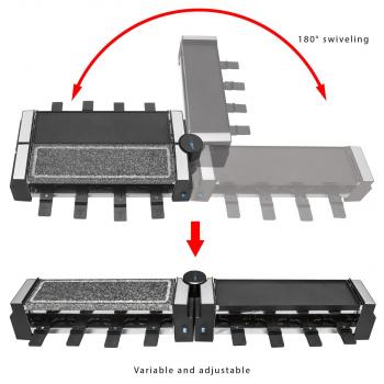 Clatronic RG 3678 Raclette Grill mit heißem Stein, 2x 600W, 8 Pfännchen, schwarz (263815)