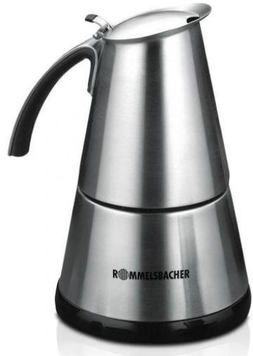 ARDEBO.de Rommelsbacher EKO364/E Espressokocher, 365 W, Edelstahl-Filtereinsatz, 2 oder 4 Tassen, edelstahl