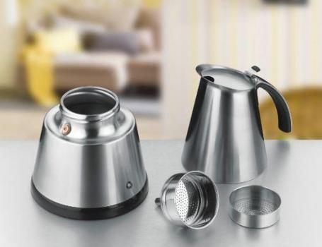 Rommelsbacher EKO364/E Espressokocher, 365 W, Edelstahl-Filtereinsatz, 2 oder 4 Tassen, edelstahl