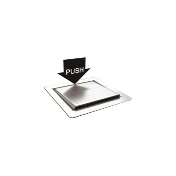 BS Bodensteckdose, 1-fach, eckig, Klappdeckel aus Edelstahl, inkl. Aufnahmebox (3301E)