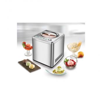 Unold 48872 Exklusiv Speiseeismaschine, 2 Liter, 180 Watt, 3 Programme, Zeitwahl, LCD-Display, Edelstahl