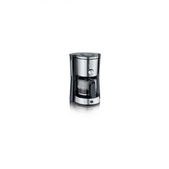 ARDEBO.de Severin KA 4825 TypeSwitch Kaffeemaschine, 1000W, 10 Tassen, Warmhalteplatte, Edelstahl gebürstet/schwarz