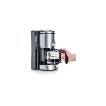 Severin KA 4825 TypeSwitch Kaffeemaschine, 1000W, 10 Tassen, Warmhalteplatte, Edelstahl gebürstet/schwarz
