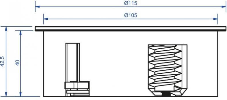Bachmann 931.001 Steckdoseneinheit Twist, 1x Schuko, 2x Keystone, chrom matt