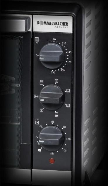 Rommelsbacher BG1805/E Back & Grillofen, 42 l, 1800 W, Umluft, Drehspieß, 2-fach verglaste Tür, edelstahl