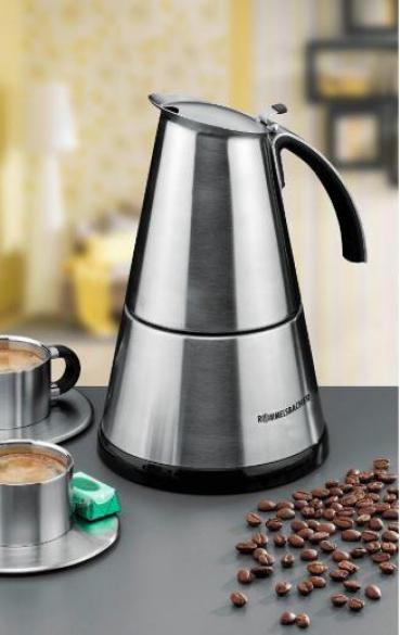 Rommelsbacher EKO366/E Espressokocher, 365 W, Edelstahl-Filtereinsatz, 3 oder 6 Tassen, edelstahl