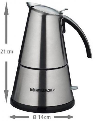Rommelsbacher EKO366/E Espressokocher, 365 W, Edelstahl-Filtereinsatz, 3 oder 6 Tassen, edelstahl
