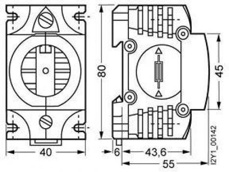 Siemens 5SF1060 Diazed-Sicherungssockel DII 1polig BGV A2, 3 Stck.