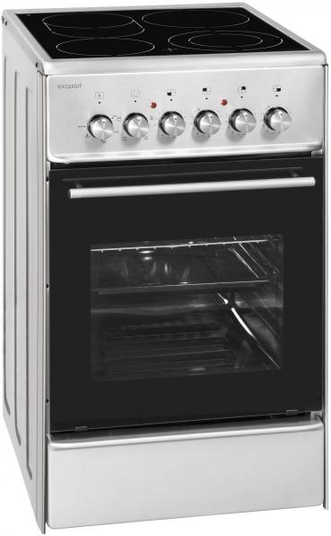 ARDEBO.de Exquisit ECM 5-4 IBZ EEK: A Elektro-Standherd mit Glaskeramikfeld, 49 cm breit, 47 L, inox (0480043)