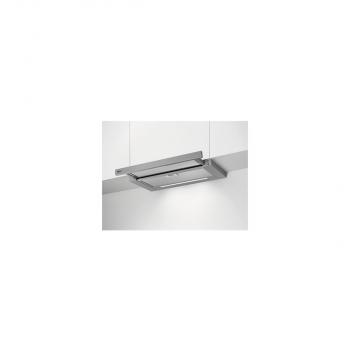 ARDEBO.de AEG DPE5660M Flachschirmhaube, 60cm breit, Abluft- und Umluftbetrieb, Kurzhubtasten, 3 Leistungsstufen + 1 Intensivstufe, Grau