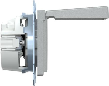 Merten SCHUKO Steckdose mit Klappdeckel, System M, IP44, erhöhter Berührungsschutz, Steckklemmen, aluminium matt (MEG2314-0460)