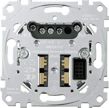 ARDEBO.de Merten Universal-Dimmer-Einsatz, 2fach, Argus Präsenzmelder, Unterputz-Einsätze mit PlusLink (MEG5172-0000)