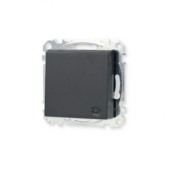 Merten MEG2314-0414 SCHUKO Steckdose mit Klappdeckel, IP44, erhöhter Berührungsschutz, Steckklemmen, 16 A, AC 250 V, DIN 49440, anthrazit matt, System M