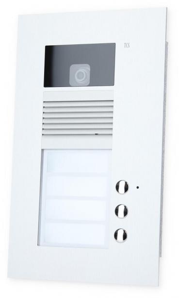 ARDEBO.de TCS AVU14030-0010 Video color Außenstation, 3 Tasten, UP, silber