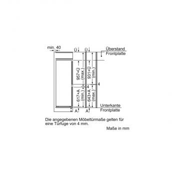 Bosch KIS77AFE0 Serie 6 Einbau Kühl-Gefrierkombination, Nischenhöhe: 158cm, 231L, Festtürtechnik, VitaFresh plus, LowFrost