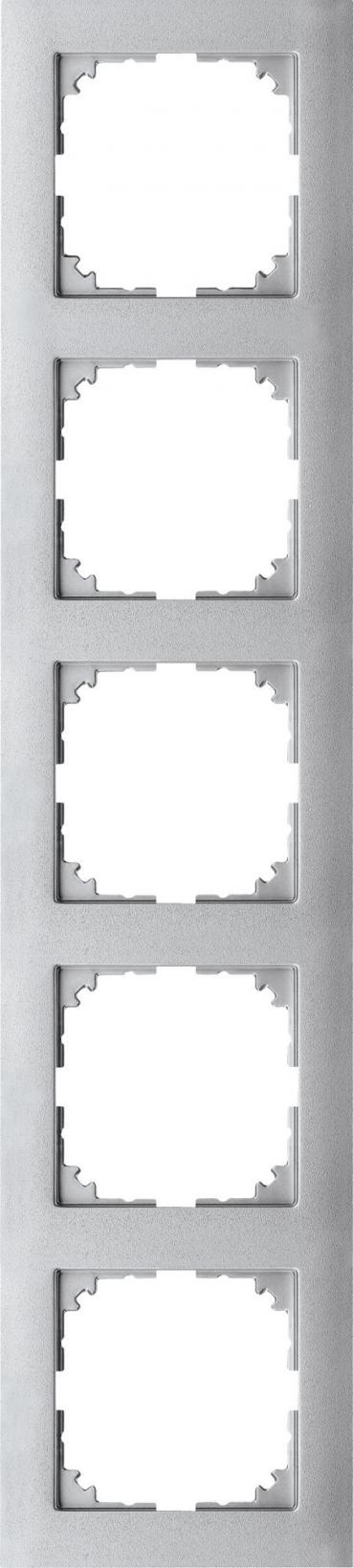 ARDEBO.de M-Pure-Rahmen, 5fach, aluminium, Merten MEG4050-3660