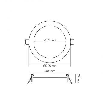 Nobile LED Panel Flat 190 R weiß 15W 830 350mA, 1500lm, 3000K (1571901012)