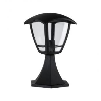 ARDEBO.de Paulmann Pollerleuchte Classic Curved IP44 280mm max. 12W 230V Klar/Schwarz E27, Kunststoff, schwarz (94393)