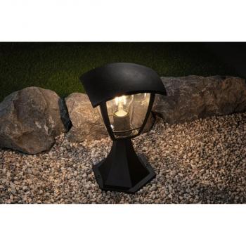 Paulmann Pollerleuchte Classic Curved IP44 280mm max. 12W 230V Klar/Schwarz E27, Kunststoff, schwarz (94393)