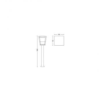 Philips Hue Econic Outdoor LED Wegeleuchte, 15W, 1140lm, 4000K, schwarz (915005732701)
