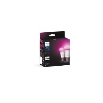 Philips Hue White & Color Ambiance Lampe, A60, 11W, E27, 1100lm, Doppelpack (929002468802)