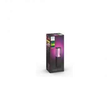 Philips Hue White & Color Ambiance Impress Outdoor LED Sockelleuchte, 8W, 1180lm, 4000K, schwarz (915005731301)