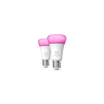 ARDEBO.de Philips Hue White & Color Ambiance E27 Lampe, Doppelpack, A60, 806lm, 4000K (929002489602)