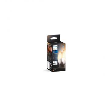 Philips Hue White Ambiance E14 Lampe, Doppelpack, Kerze, 5,2W, 470lm, 4000K (929002294404)