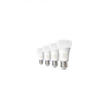 Philips Hue White Ambiance LED Lampe, Viererpack, 9W, E27, A60, 806lm, 4000K (929002489804)