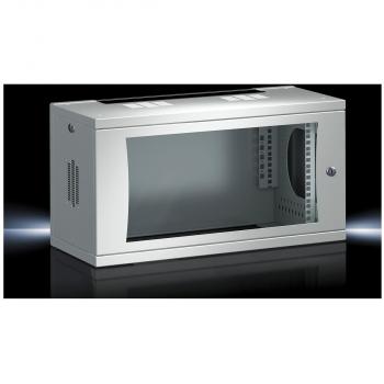 ARDEBO.de Rittal DK 7507000 Netzwerkschrank/Wandverteiler 6HE, 19 Zoll, BxHxT: 600x358x400mm, Sichtscheibe, grau