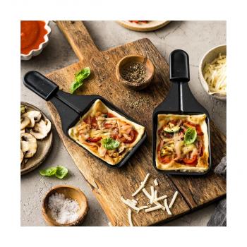 Rommelsbacher RC 800 Raclette, 730W, Grillfläche 41 x 10 cm, Antihaftbeschichtung , 4 Pfännchen, 4 Schaber, stufenlose Temperaturregelung, silber