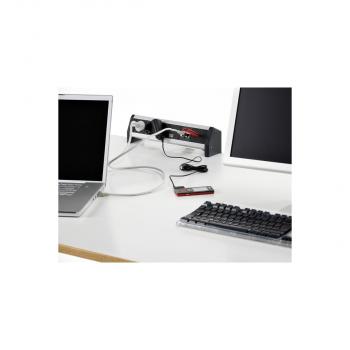 Bachmann DESK 1 Steckdosenleiste, 3xSchutzkontaktsteckdosen, silber/weiß (902.0048)