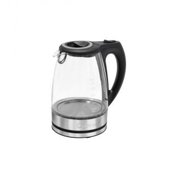 ARDEBO.de Clatronic WKS 3744 G Wasserkocher, 2200W, 1,7L, Wasserstandsanzeige, Trockengeh-/Überhitzungsschutz, Edelstahl und Glas (263935)