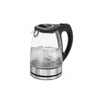 Clatronic WKS 3744 G Wasserkocher, 2200W, 1,7L, Wasserstandsanzeige, Trockengeh-/Überhitzungsschutz, Edelstahl und Glas (263935)