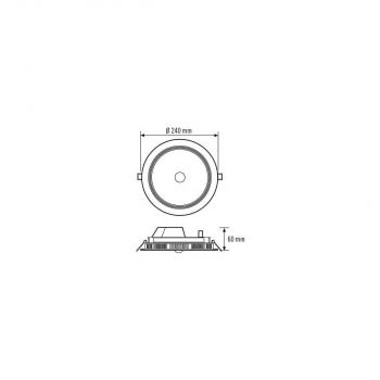 Esylux ELSA-2 DL 225 Downlight, ON/OFF, Integrierter Bewegungsmelder, 18 W, 1750 lm, 4000 K, weiß (EO10299032)
