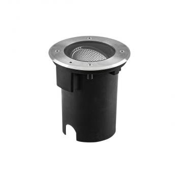 ARDEBO.de EVN PENTOLA LED Bodeneinbauleuchte, rund, IP67, 110-240V, 15W, 3000K, 1315m, Edelstahl/Alu (PC67101502)