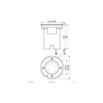 EVN PENTOLA LED Bodeneinbauleuchte, rund, IP67, 110-240V, 15W, 3000K, 1315m, Edelstahl/Alu (PC67101502)