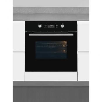 Exquisit EBEP697-H-030 Einbaubackofen, 60 cm breit, 70L, Grill, 11 Funktionen, Versenkknebel, Timer, schwarz