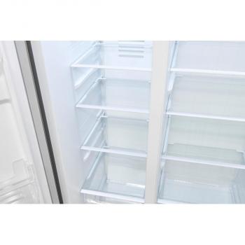 Exquisit SBS560-050D Side by side Kühlschrank, 91,2cm breit, 562L, NoFrost, Digitale Kontrolle, LED-Beleuchtung, Umluftventilator, inoxlook