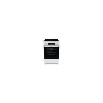ARDEBO.de Gorenje GECS5C70WA Elektro-Standherd, 50cm breit, 70L, Glaskeramik, Pizza-Funktion, ExtraSteam, weiß
