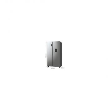 Gorenje NRR9185DAXLWD Stand Side-by-Side Kombination, 91,5 cm breit, 547 L, NoFrost Plus, FastFreeze, TwistIce, grau metallic strukturiert