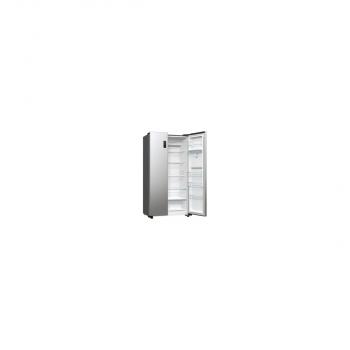 Gorenje NRR9185DAXLWD Stand Side-by-Side Kombination, 91,5 cm breit, 547 L, NoFrost Plus, FastFreeze, TwistIce, grau metallic strukturiert