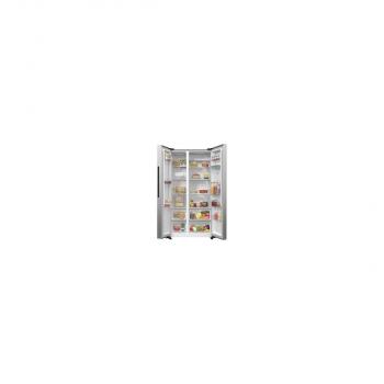 Gorenje NRR9185DAXLWD Stand Side-by-Side Kombination, 91,5 cm breit, 547 L, NoFrost Plus, FastFreeze, TwistIce, grau metallic strukturiert